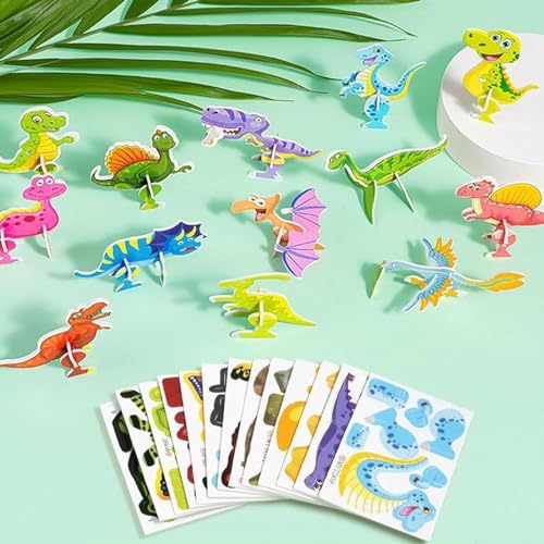 25Pcs Educational 3D Cartoon Puzzle, 3D Puzzle Game for Kids Toys, 2024 New 3D Puzzles for Kids Toys, DIY 3D Cartoon Animal Learning Educationl Toys Puzzles,Art Crafts Gifts for Boys Girls (Dinosaurs) von DANC