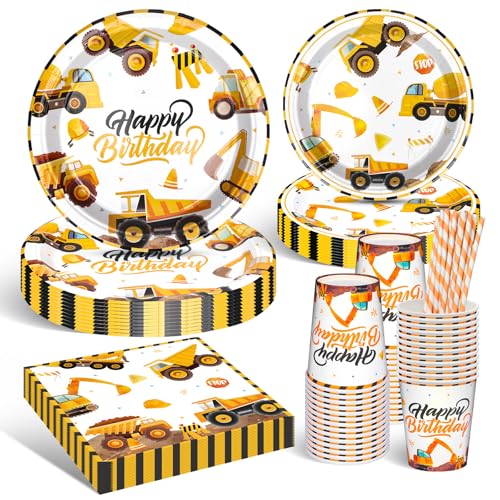DANXIAN Baustelle Geburtstag Deko, Bagger Partygeschirr Set, Bagger Pappteller Kindergeburtstag, Happy Birthday Deko Partyzubehör Pappteller für Geburtstagsdeko Junge Mädchen Partys 20 Gäste DANXIAN Baustelle Geburtstag Deko, Bagger Partygeschirr Set, Bagger Pappteller Kindergeburtstag, Happy Birthday Deko Partyzubehör Pappteller für Geburtstagsdeko Junge Mädchen Partys 20 Gäste von DANXIAN