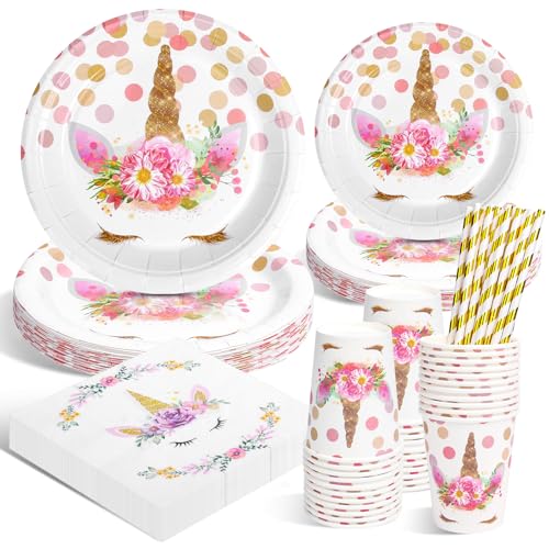 DANXIAN Einhorn Partygeschirr Set, Einhorn Geburtstag Party Geschirr, Pappteller Kindergeburtstag, Happy Birthday Deko Partyzubehör Pappteller für Geburtstagsdeko Junge Mädchen Partys 20 Gäste DANXIAN Einhorn Partygeschirr Set, Einhorn Geburtstag Party Geschirr, Pappteller Kindergeburtstag, Happy Birthday Deko Partyzubehör Pappteller für Geburtstagsdeko Junge Mädchen Partys 20 Gäste von DANXIAN