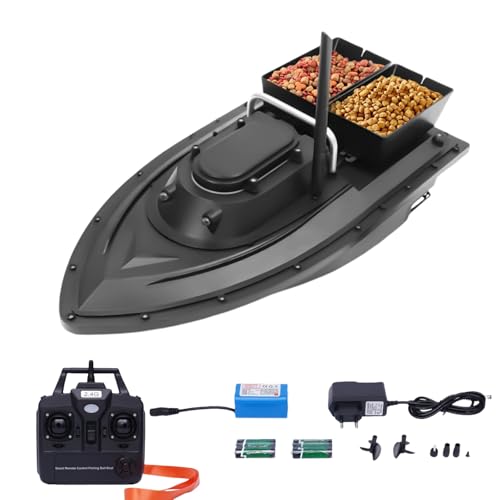 DAOHHFO Köderboot RC, 500m Futterboot Nachtangeln 2kg Fischköder mit 2.4G Fernbedienung, LED-Licht, Ladegerät, & Zwei Köderboxen, Cruise Fernbedienung Angel Nest Boot für Nachtangeln DAOHHFO Köderboot RC, 500m Futterboot Nachtangeln 2kg Fischköder mit 2.4G Fernbedienung, LED-Licht, Ladegerät, & Zwei Köderboxen, Cruise Fernbedienung Angel Nest Boot für Nachtangeln von DAOHHFO