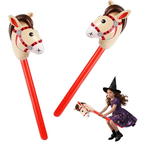 DAOOZHU 2 Stück steckenpferd kinder丨hobby Horse pferde丨aufblasbares pferd丨ca.100 cm丨geräuschlos DAOOZHU 2 Stück steckenpferd kinder丨hobby Horse pferde丨aufblasbares pferd丨ca.100 cm丨geräuschlos von DAOOZHU