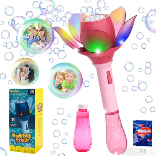 DAOUZL Blumen Seifenblasenstab LED, Elektronische Seifenblasenpistole Kinder 10000+ Blasen/Minute, Elektrisch Seifenblasenspielzeug mit 120ml Seifenblasenlösung und 80ml Seifenblasen Nachfüllflasche DAOUZL Blumen Seifenblasenstab LED, Elektronische Seifenblasenpistole Kinder 10000+ Blasen/Minute, Elektrisch Seifenblasenspielzeug mit 120ml Seifenblasenlösung und 80ml Seifenblasen Nachfüllflasche von DAOUZL