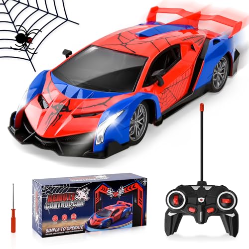 DAOUZL Ferngesteuertes Auto 1:18 Spider Mit Fernbedienung, 2.4Ghz LED Licht, Drift Car Modell Spielzeug Für Jungen Mädchen 3-8+ Jahre von DAOUZL