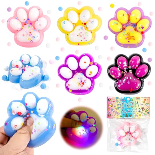 DAOUZL LED Katzenpfoten Squishy,6 PCS Squeeze Spielzeug,Cat Paw Squishy,Cat Paw Squeeze Toy,Süße Weiche Katzenpfoten Quetschspielzeuge für Kinder und Erwachsene,Squishy Cat Paw für Stressabbau (A) DAOUZL LED Katzenpfoten Squishy,6 PCS Squeeze Spielzeug,Cat Paw Squishy,Cat Paw Squeeze Toy,Süße Weiche Katzenpfoten Quetschspielzeuge für Kinder und Erwachsene,Squishy Cat Paw für Stressabbau (A) von DAOUZL