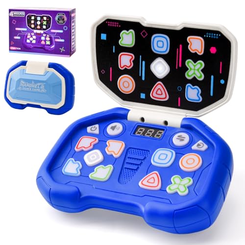 DAOUZL LED-Reaktionsspiel für Kinder 3-12 Jahre | 4 Spielmodi mit Gedächtnistraining & Stressabbau | Tragbares Lernspielzeug mit 999 Leveln | Geschenkidee für Geburtstag, Schule & Familienzeit (Blau) von DAOUZL