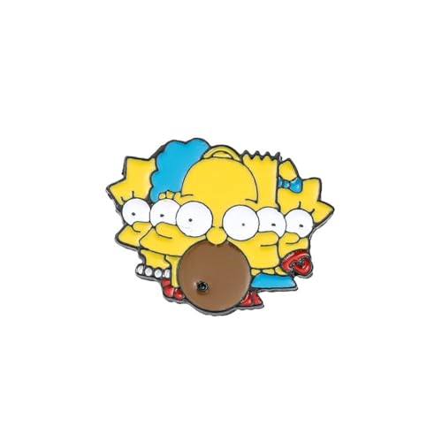 DAOWIN Homer Jay Simpson Metall Abzeichen Lustige Cartoon Figure Pins Für Fans Bart Simpson Cosplay Tasche Brosche (E) von DAOWIN