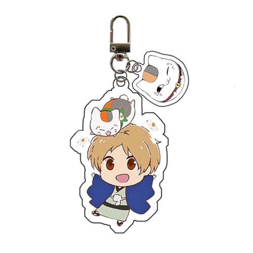 DAOWIN Natsume's Book of Friends Schlüsselanhänger Anime Charakter Madara Katze Schlüsselanhänger Cosplay Requisiten Niedlicher Taschenanhänger für Fans (A) von DAOWIN