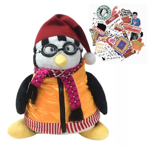 DAOWIN Penguin Hugsy Plüschpuppe Friends TV Joey's Freund Plüschtiere Lustige Anziehbare Puppe Für Kinder, Mit 37 Aufklebern von DAOWIN