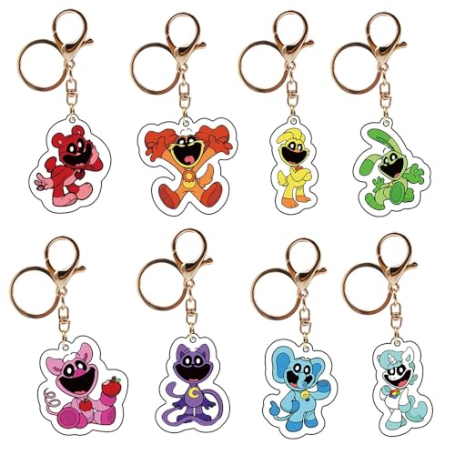 DAOWIN Smiling Monster Keychain 8 Pcs Cute Smile Animals Keyrings Funny Bag Pendant Car Key Decorations DAOWIN Smiling Monster Keychain 8 Pcs Cute Smile Animals Keyrings Funny Bag Pendant Car Key Decorations von DAOWIN