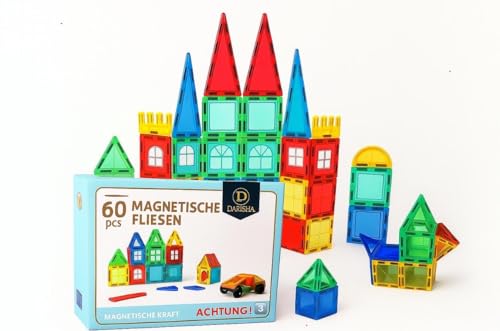 DARISHA Magnetische Fliesen Kreativer Magnet-Baukasten für Kinder ab 3 Jahren – Konstruktionsspielzeug für Jungen & Mädchen – Pädagogisches Lernspielzeug aus sicherem Material. DARISHA Magnetische Fliesen Kreativer Magnet-Baukasten für Kinder ab 3 Jahren – Konstruktionsspielzeug für Jungen & Mädchen – Pädagogisches Lernspielzeug aus sicherem Material. von DARISHA