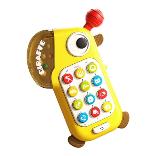 DASHIELL Spielzeug-Handy,Kinder-Handy-Spielzeug - Kinder Giraffe Beleuchtung Spielzeug Telefon,Musiksimuliertes Früherziehungs-Mobiltelefon, Cartoon-Erleuchtungs-Lerngeschichtenmaschine für Kinder von DASHIELL