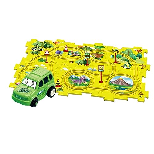 Puzzle-Strecken mit Fahrzeugen | Langlebiges und lustiges Schienenspielzeug für Eisenbahnwaggons - Lernspielzeug für Kinder Jungen und Mädchen ab 3 Jahren, Eisenbahnschienen-Set, Spielsets Dashiell von DASHIELL
