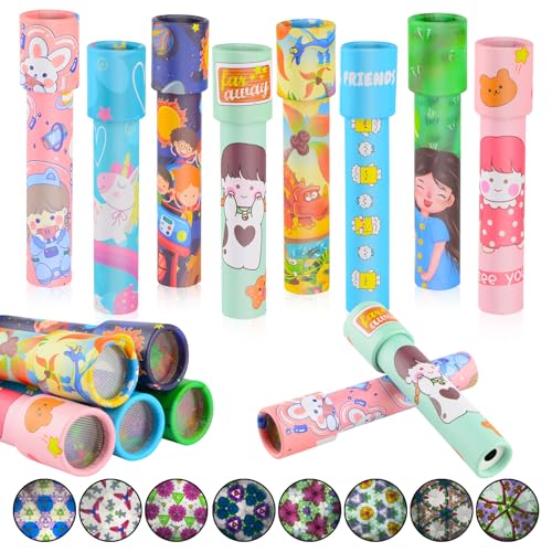 DASHUAIGE 8 Stück Kaleidoskop Set Mini Lernspielzeug für Jungen und Mädchen von DASHUAIGE