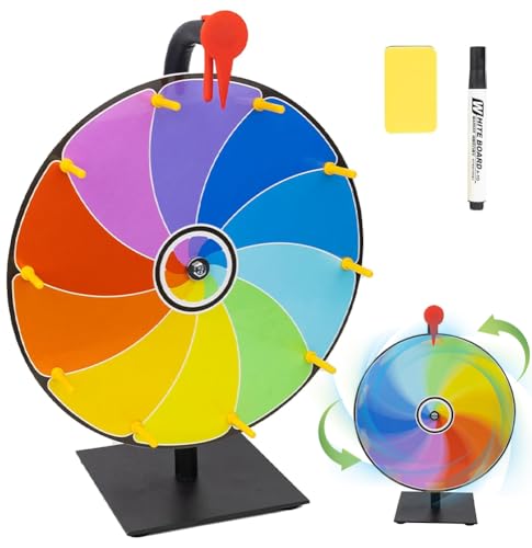 DASIAUTOEM Glücksrad zum Drehen, Drehbares Preisrad, 10 Slots Glücksrad Spielzeug mit Trocken Abwischbarem Marker und Radiergummi, Rad mit Chromatisch, Roulette Spinner des Glücks für Messen, Karneval DASIAUTOEM Glücksrad zum Drehen, Drehbares Preisrad, 10 Slots Glücksrad Spielzeug mit Trocken Abwischbarem Marker und Radiergummi, Rad mit Chromatisch, Roulette Spinner des Glücks für Messen, Karneval von DASIAUTOEM