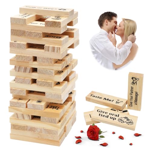 DASIAUTOEM Lust Tower - Spiel für Erwachsene, 48 Stück Paare Spiele Holz Tumbling Tower Spiel, Holz Stapelspiel, Paare Spiele für Erwachsene, Stapelblock Nacht Party Spiel Geschenk DASIAUTOEM Lust Tower - Spiel für Erwachsene, 48 Stück Paare Spiele Holz Tumbling Tower Spiel, Holz Stapelspiel, Paare Spiele für Erwachsene, Stapelblock Nacht Party Spiel Geschenk von DASIAUTOEM