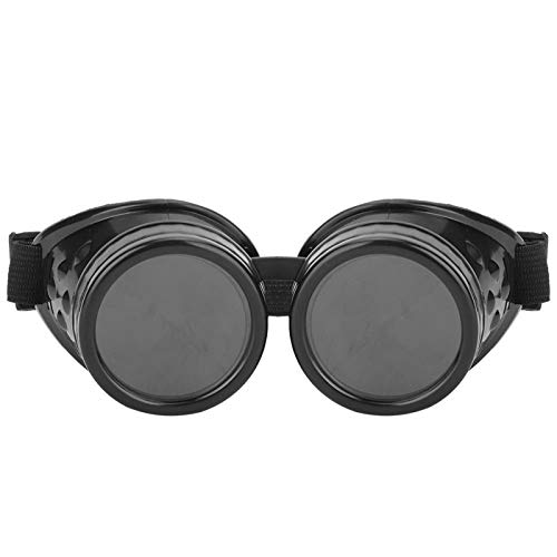 DAUERHAFT Vintage Brille Hohe Elastizität Vintage Steampunk Brille Steampunk Brille Anti Verschleiß(black) von DAUERHAFT