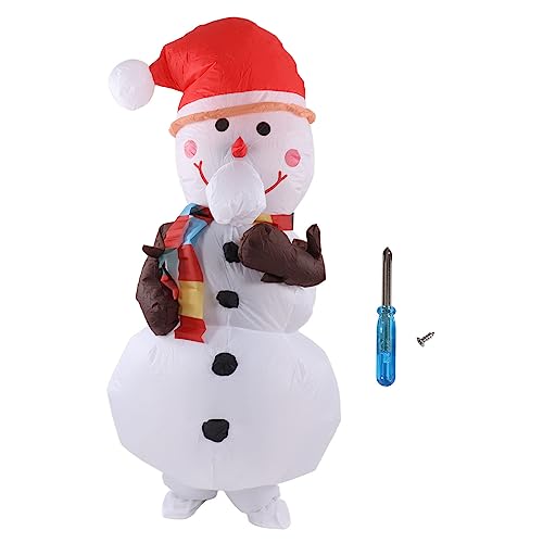 DAUZ Aufblasbares Weihnachtskostüm, 190T Wasserdichtes Polyestergewebe, Langlebig, Wiederverwendbar, Lustig, Verstärkte Nähte, Aufblasbares Weihnachtskostüm für Partys (Ast-Schneemann) von DAUZ