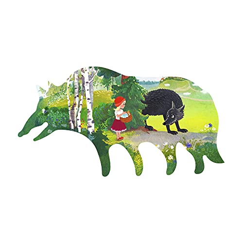 DAVICI Holzpuzzle für Erwachsene und Kinder Einzigartiges Puzzle für die ganze Familie | 40 Teile | Kollektion M - Der Besuch bei Großmutter von DAVICI