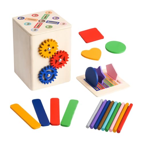 DAWCBVJQ Farbsortierspielzeug, Holzform -Sortierspielzeug - Pädagogische sensorische Matching -Spiele | Hölzerne Form Farbsorter Motor Skills Spielzeug für 1-3 Jahre alte Kinder von DAWCBVJQ