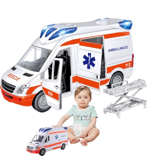 DAWCBVJQ Krankenwagen Spielzeugauto Rettungswagen Spielzeugauto Medical Responder 27 X 10 X 14 cm Rettungsfahrzeugspielzeug Premium Modell, Mit Licht & Sound Für Kinder Mädchen 3+ DAWCBVJQ Krankenwagen Spielzeugauto Rettungswagen Spielzeugauto Medical Responder 27 X 10 X 14 cm Rettungsfahrzeugspielzeug Premium Modell, Mit Licht & Sound Für Kinder Mädchen 3+ von DAWCBVJQ