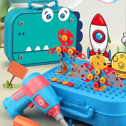 DAWCBVJQ Werkzeugkoffer Kinder 23,5 * 7 * 19 cm Kinder Akkuschrauber Spielzeug Pretend Play Drill Toys Set Batteriebetriebenes Kinder-Werkzeugset Mit Elektronischem Spielzeugbohrer Und Werkzeugkasten von DAWCBVJQ
