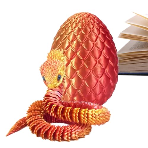DAWCBVJQ -gedrucktes Drachenei mit Schlange im Inneren, niedliches Tier-Ei, 8 cm, Fliegender Drache mit flexiblem beweglichem Drachen, Kristall, Drachenei, beweglicher Drache, Überraschung, von DAWCBVJQ