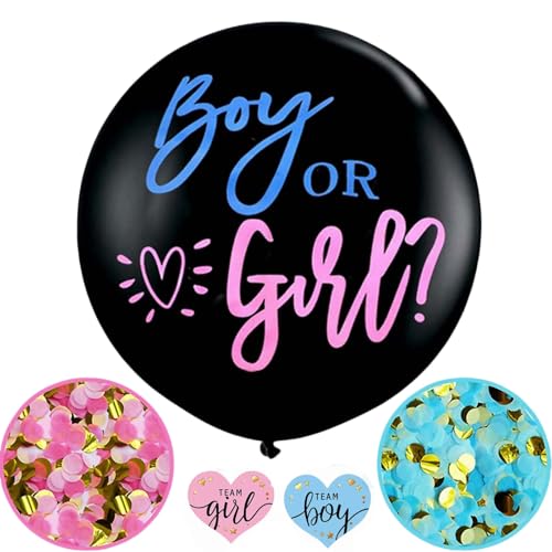 Baby Shower Luftballons, Luftballons zur Geburt, Junge oder Mädchen Gender Reveal Party, Luftballon 36 Zoll für Gender Reveal Party (2 Stück) von DAWOOWF