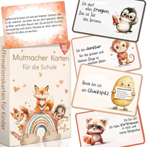 DAWRIS 32 Affirmationskarten für Kinder Schule Mutmachkarten Gefühlskarten für Kinder Selbstbewusstsein Stärken Motivationskarten Achtsamkeitskarten Geschenk mit Affirmationen DAWRIS 32 Affirmationskarten für Kinder Schule Mutmachkarten Gefühlskarten für Kinder Selbstbewusstsein Stärken Motivationskarten Achtsamkeitskarten Geschenk mit Affirmationen von DAWRIS