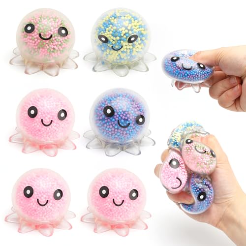 DAWRIS 6 Stück Stressball Octopus Leuchtendes,Squishy Anti Stress Bälle,Antistressball Spielzeug Kinder und Erwachsene,Fidget Toy für ADHS,Partytüten Füllstoff Stressabbau Spielzeug für Weihnachten DAWRIS 6 Stück Stressball Octopus Leuchtendes,Squishy Anti Stress Bälle,Antistressball Spielzeug Kinder und Erwachsene,Fidget Toy für ADHS,Partytüten Füllstoff Stressabbau Spielzeug für Weihnachten von DAWRIS