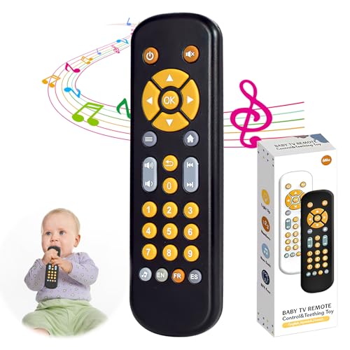DAWRIS Baby TV Fernbedienung Spielzeug mit Licht und Ton, frühes pädagogisches Musikspielzeug mit Englisch/Französisch/Spanisch, Spielzeug Geschenk für 6 Monate+ von DAWRIS