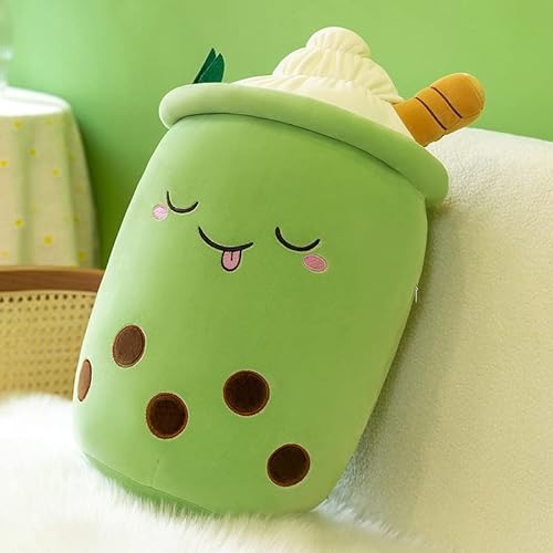 DAWRIS Bubble Tea Plüschkissen, Plüschtier Stofftier Boba Tea 25cm ilchtee Tasse Plush Plüschkissen Weich Kuscheltier Plüschkissen Spielzeug für Weihnachten, Geburtstag (Grün) (Grün) von DAWRIS