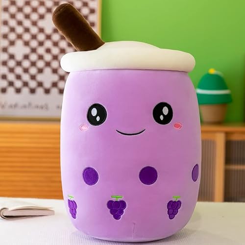 DAWRIS Bubble Tea Plüschkissen, Plüschtier Stofftier Boba Tea 25cm ilchtee Tasse Plush Plüschkissen Weich Kuscheltier Plüschkissen Spielzeug für Weihnachten, Geburtstag (Lila) von DAWRIS