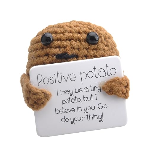 Positive Cute Potato Pocket Hug Geschenk, Pocket Hug Mini Plush Mini-Plüsch Figuren Lustige Positive Kartoffel Puppe Creative Knitted Wool Potato Doll von DAWRIS
