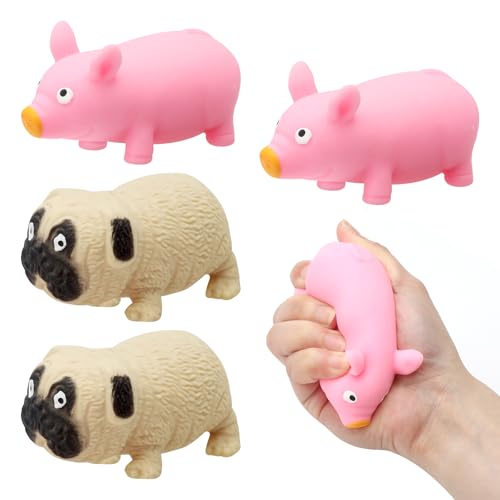 Schweine Quetschspielzeug, Squishy Squeeze Spielzeug, Kreatives Dekompressions Rosa Schweinchen Spielzeug, Stressspielzeug Schwein, Anti Stress Spielzeug für Erwachsene und Kinder von DAWRIS
