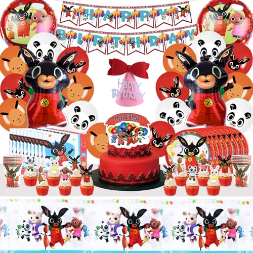 Bunny Geburtstag, Bunny Geburtstagsdeko, Birthday Decorations, Geurtstagsbanner, Ballon, Geeignet zum Dekorieren von Geburtstags Mottopartys von DAYCHOW