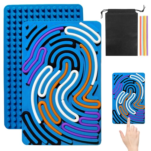 DAYIsjz Sensorik Activity Board Silikon Sensory Fidget Spiel Toys Doppelseitiges Sensorisches Spielzeug Zur Autismus ADHD Silent Sensory Board Für Stress Angst Mit Reisetasche & 20 Zubehör Schnüren von DAYIsjz