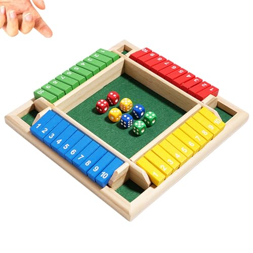 Holz Brettspiel 4 Farben 8 Würfel shut the box 4 spieler würfelspiel holzspiel Mathematik Lernspielzeug holzspiele würfelspiele für erwachsene für Erwachsene Kinder Urlaub unterhaltsames Spiel von DAYIsjz