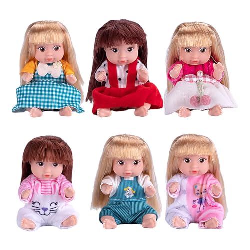 DAYLIGHE 4inch Poable Babypuppen 6pcs Pädagogische Wiedergeborene Puppengeschenk Geschenkspielzeug Für Vorschulmädchen Kreative Storytelling Doll Set DAYLIGHE 4inch Poable Babypuppen 6pcs Pädagogische Wiedergeborene Puppengeschenk Geschenkspielzeug Für Vorschulmädchen Kreative Storytelling Doll Set von DAYLIGHE
