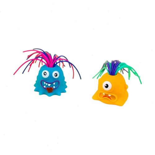 Fatidge Toys 2 Stück lustiges Haarziehendes, zappelndes, schreiendes Monsterspielzeug, Anti-Angst-Spielzeug und entlüftende Neuheitsspielzeuge, Geburtstags-Halloween-Kinderparty-Geschenkspielzeug von DAYUANDIAN