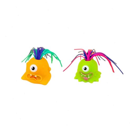 Fatidge Toys 2 Stück lustiges Haarziehendes, zappelndes, schreiendes Monsterspielzeug, Anti-Angst-Spielzeug und entlüftende Neuheitsspielzeuge, Geburtstags-Halloween-Kinderparty-Geschenkspielzeug von DAYUANDIAN