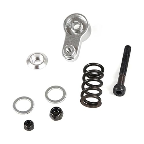 DAYUDDRICAR RC Auto Lenkteil, 1/5 RC Auto CNC Metall Wipparm Kit Lenkung Montage Ersatz RC Auto Upgrade Teil für Rovan-Baja 5B 1/5 RC Auto Zubehör Teil (Farbe: 1 Set Silber) von DAYUDDRICAR