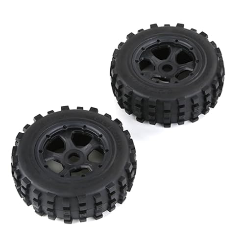 DAYUDDRICAR RC Autorad und Reifen, 1/5 RC Auto Vorderreifen Kit 195 x 75 mm Ersatz RC Benzinmotor Auto Modell Upgrade Teil für Rovan-Baja 5B 5SC 5FT 1/5 RC Autozubehör (Farbe: 1 Paar schwarz) von DAYUDDRICAR