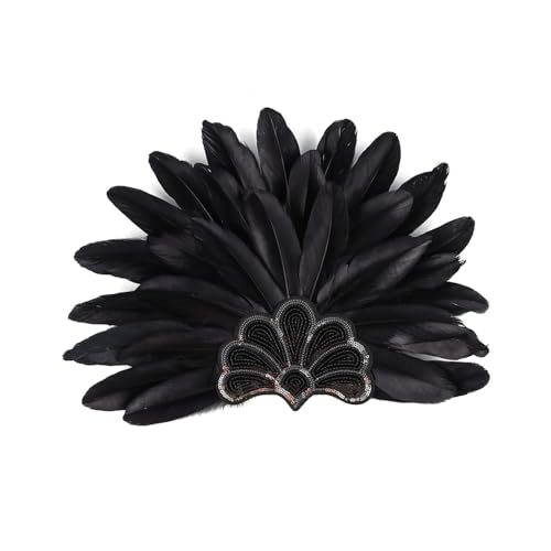Feathered Headband For Dance Stage Play Costume Carnivals Eyecatching Studded Crystal Costume von DAYnagh