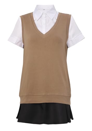 DAZCOS Anime KiniOto Osawa Cosplay-Kostüm, Outfits, Ohrringe, Hemd, Pullover, Rock, Damen, komplettes Set für Halloween-Party, Schwarzbraun, XL DAZCOS Anime KiniOto Osawa Cosplay-Kostüm, Outfits, Ohrringe, Hemd, Pullover, Rock, Damen, komplettes Set für Halloween-Party, Schwarzbraun, XL von DAZCOS