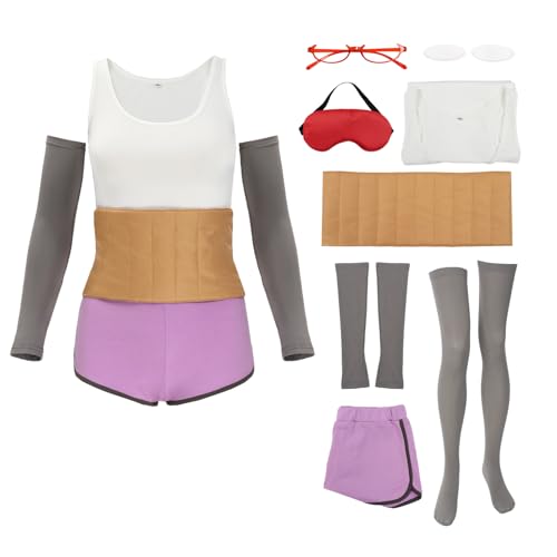 DAZCOS Anime Seiko Ayase Cosplay Kostüm Heimkleidung Weste Shorts Augenmaske Brille für Erwachsene Frauen Halloween Party von DAZCOS