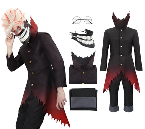 DAZCOS Anime Takakura Cosplay-Kostüm für Herren, Erwachsene, Smoking, Uniform, Jacke, Mantel, Hose, Brille, Maske, Outfits für Halloween, Schwarz, X-Large DAZCOS Anime Takakura Cosplay-Kostüm für Herren, Erwachsene, Smoking, Uniform, Jacke, Mantel, Hose, Brille, Maske, Outfits für Halloween, Schwarz, X-Large von DAZCOS