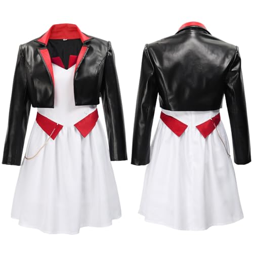 DAZCOS Cosplay Anime Tanzkostüm für Damen, komplettes Set, schwarze Jacke mit Kleid für Halloween-Party, Größe XL von DAZCOS