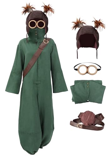 DAZCOS Game Nightmares Cosplay-Kostüm, US-Größe, grüner Overall, komplettes Set mit Brillenkappe für Halloween-Party, Größe XL DAZCOS Game Nightmares Cosplay-Kostüm, US-Größe, grüner Overall, komplettes Set mit Brillenkappe für Halloween-Party, Größe XL von DAZCOS
