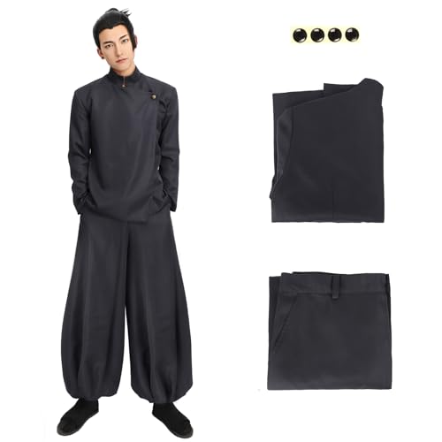 DAZCOS Geto Suguru Cosplay Kostüm Herren US Größe Uniform Jacke Hose mit Ohrringen (L) von DAZCOS
