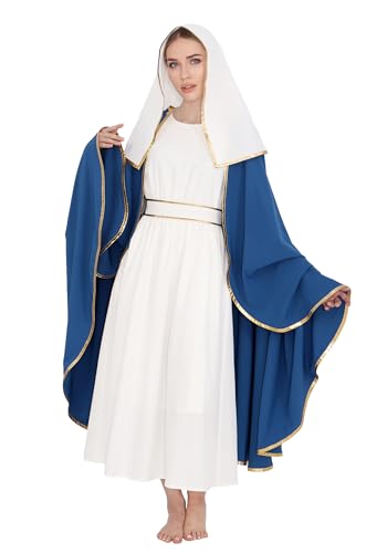DAZCOS Jungfrau Maria Kostüm für Damen, Halloween, Cosplay (weiß, mittel) von DAZCOS